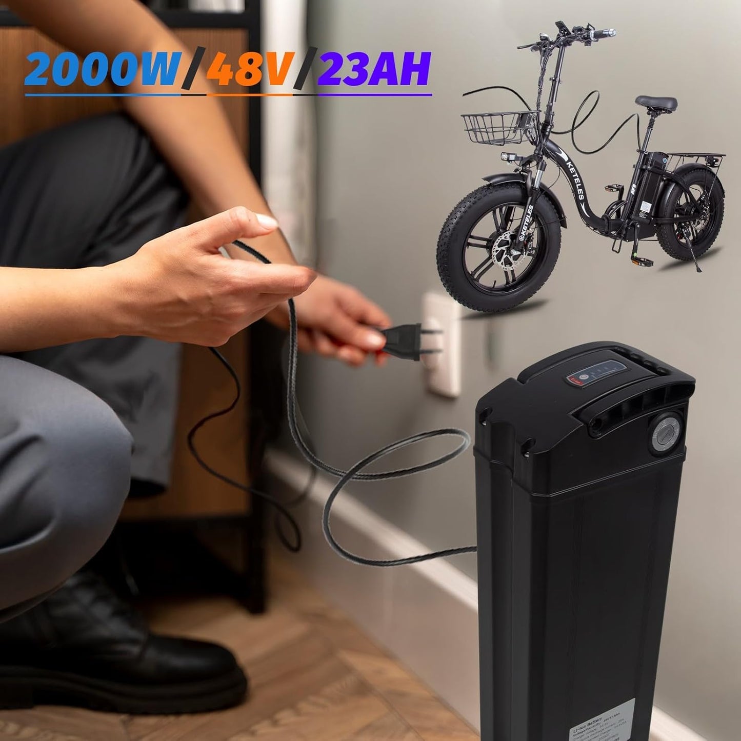 KETELES Electric Bike 48V 23AH Battery for KF9 Ebike