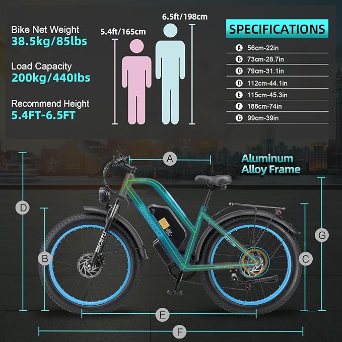 KETELES Q7 2000W Elektrofahrrad 26" Fat Tire Elektro-Mountainbike