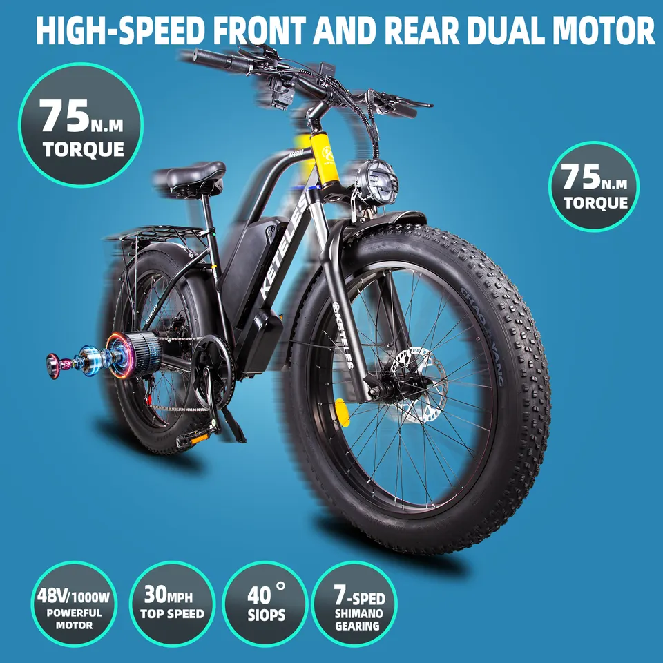 KETELES XF4000 1000W elektromos kerékpár 26" Fat Tire elektromos kerékpár