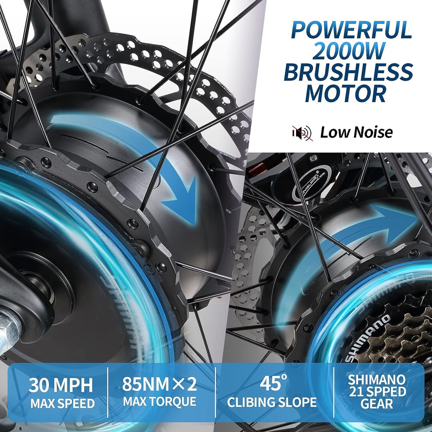 KETELES K800 26'' Fat Tire AWD Elektrofahrrad 2000W Cruise Ebikes