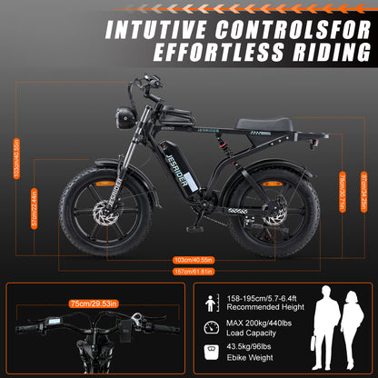 G550 electric fat tire bike size and load capacity