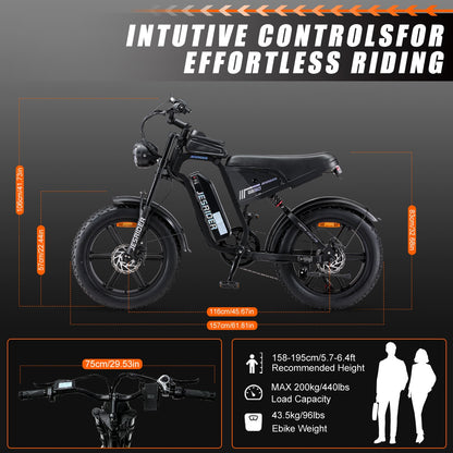 G650 Electric Bike  Dimensional Drawing