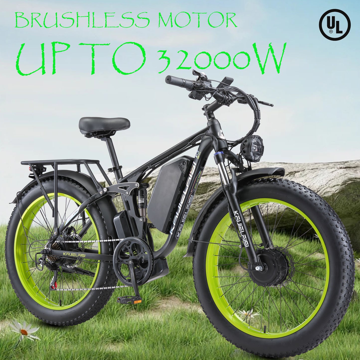 V3PRO Fat Tire Electric Bike Dual Brushless Motor Up to 3200W 1352WH Battery Ebike