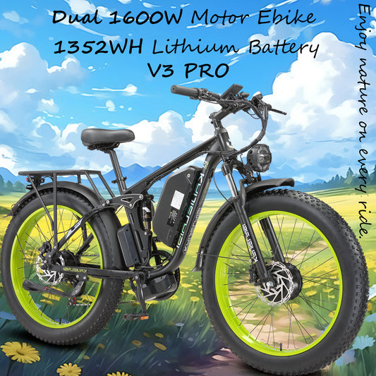 KETELES V3PRO Fat Tire Snow Electric Bike Dual Brushless Motor Up to 3200W 1352WH Battery Ebike