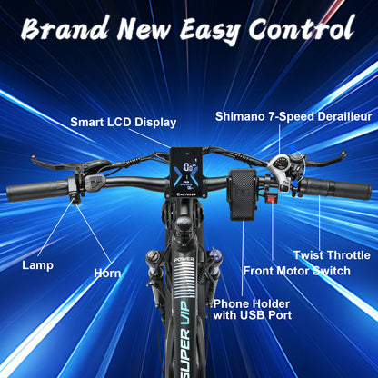 V3PRO Fat Tire Electric Bike  Multifunctional Color LCD display 