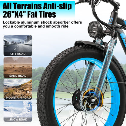 KETELES K800 fat tire electric bike 26 inch tire detail