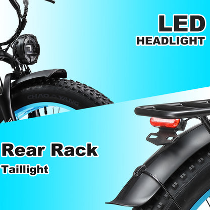 KETELES K800 electric bike rear rack and LED headlight