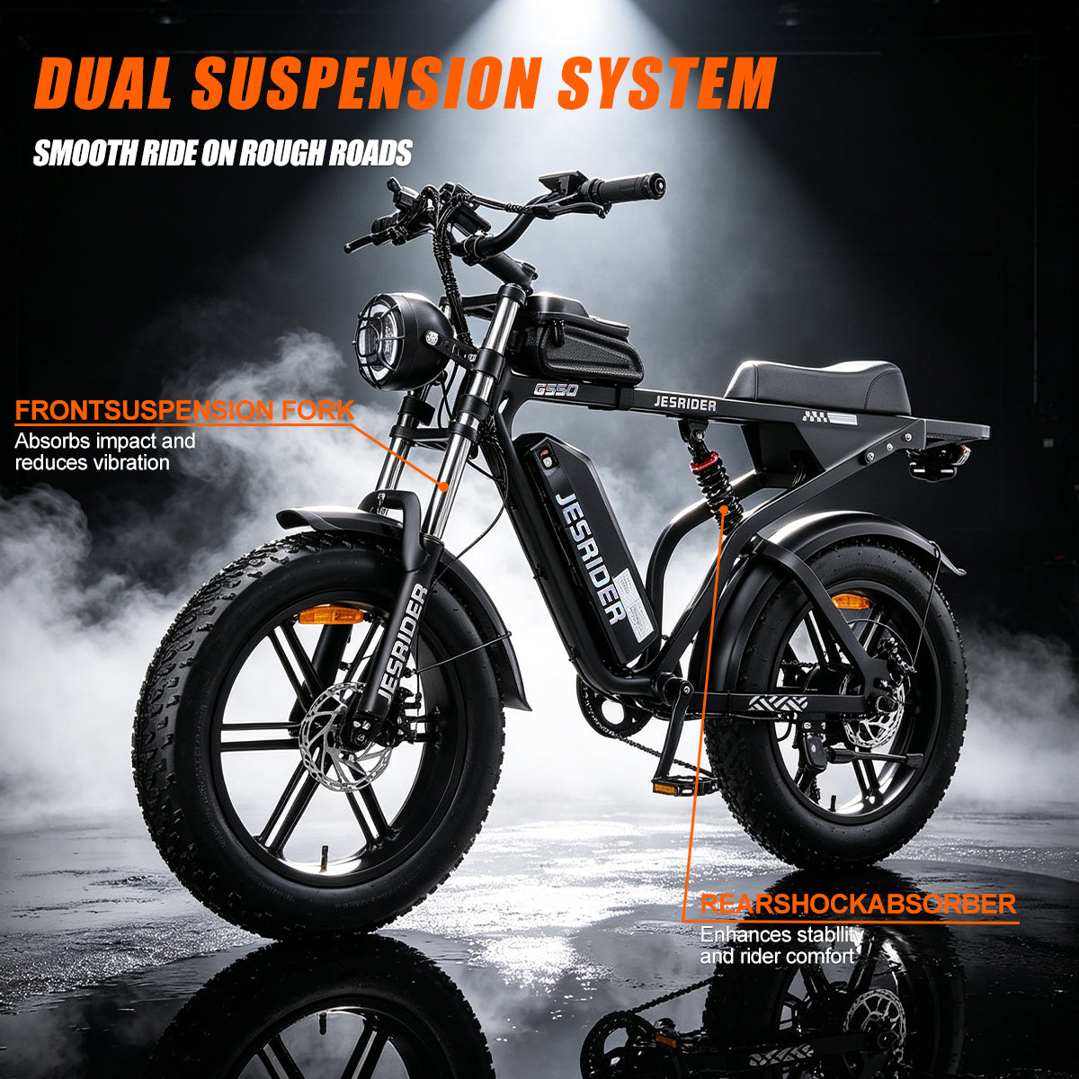 G550 electric fat tire mountain bike full suspension