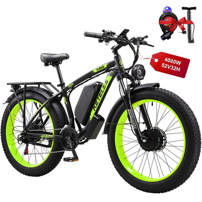 KETELES Green K800 4000W 52V32AH Dual Motor Fat Tire Electric Bike