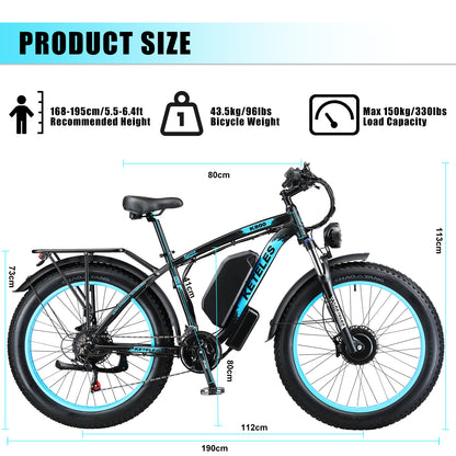 KETELES K800 dual motor electric bike size guide