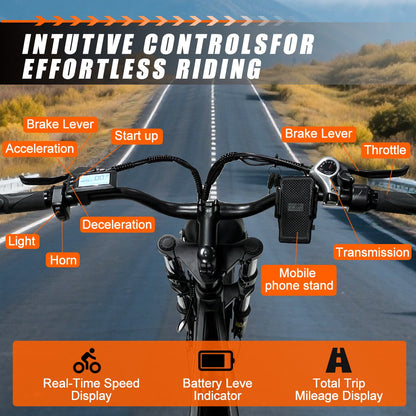 LCD instrument panel for G650 full suspension fat tire electric bike