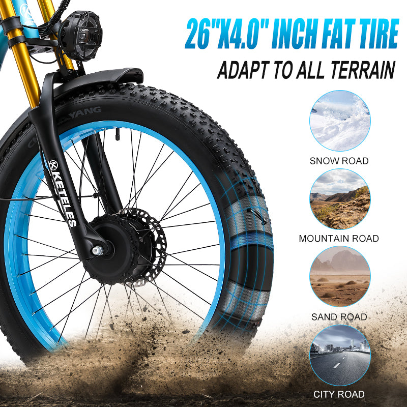 K800PRO 26"x4.0 Fat Tires