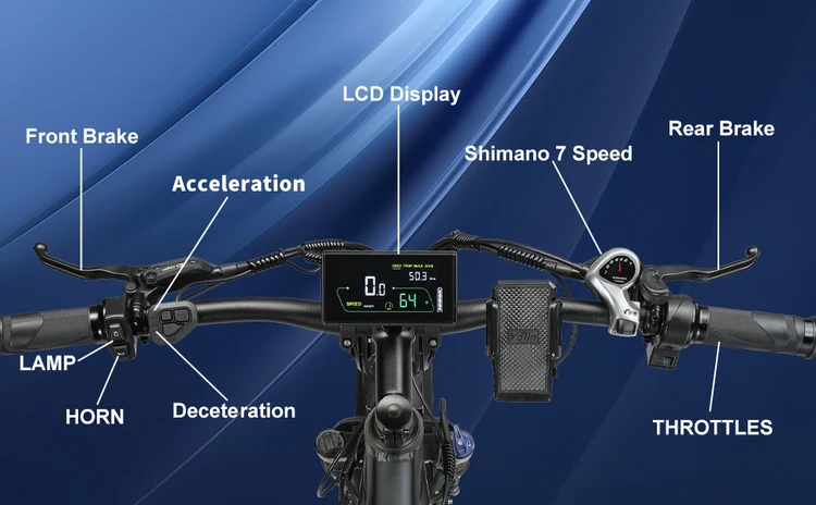 KETELES K801 full suspension electric mountain bike Shimano 7-speed gear detail