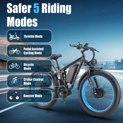 V3PRO remote electric mountain bike with 5 assist modes