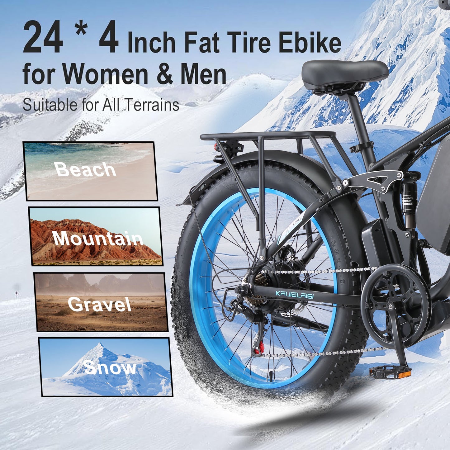 V3PRO Fat Tire Electric Bike Dual Brushless Motor Up to 3200W 1352WH Battery Ebike