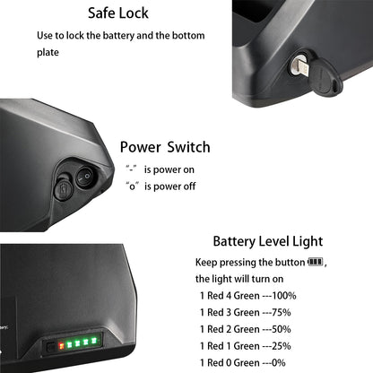 KETELES K800 48V 23AH kivehető lítium akkumulátor 2000w-os elektromos kerékpárhoz