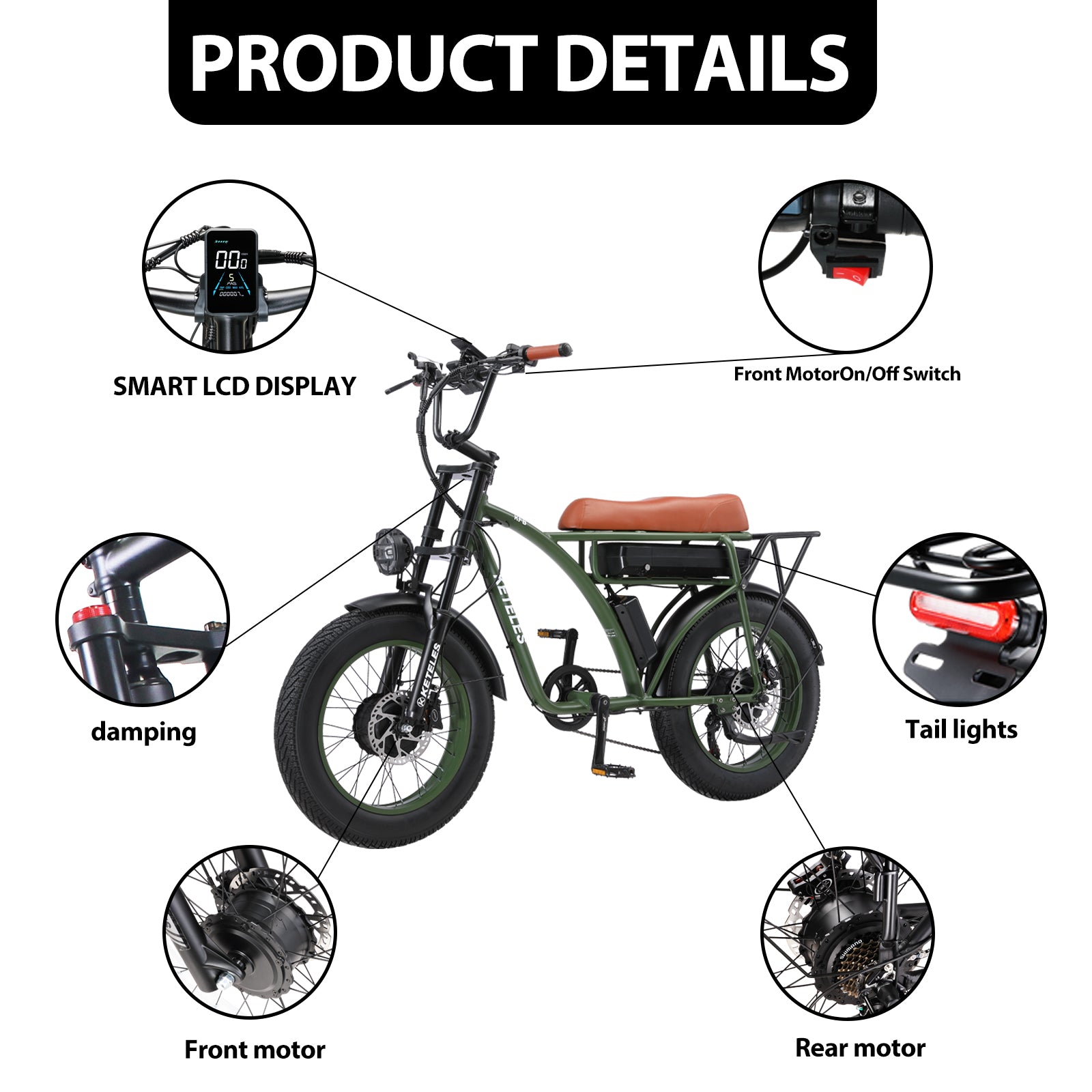 KETELES KF8 2000W Dual Motor Adult Electric Bicycle