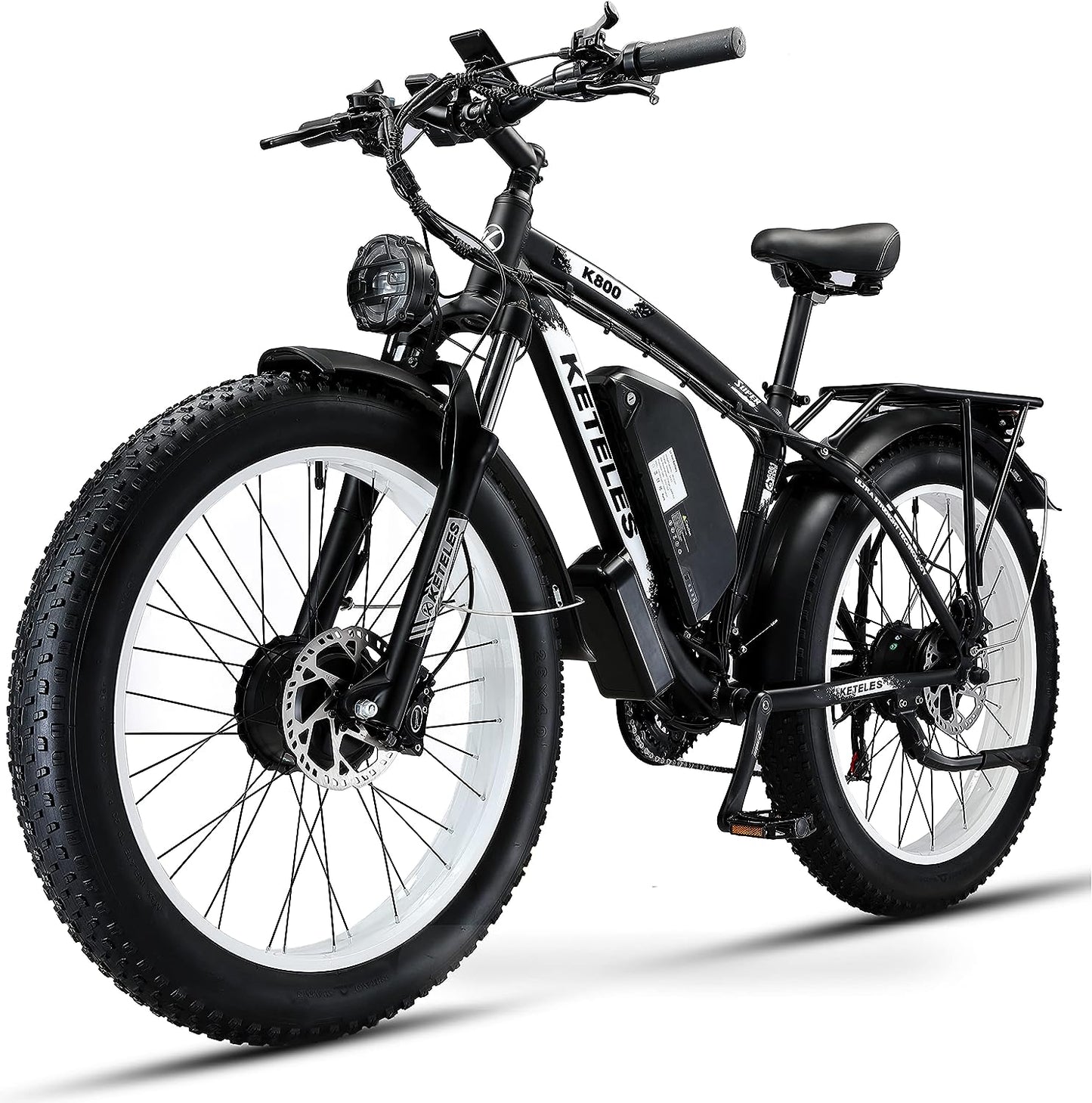 KETELES K800 26'' Fat Tire AWD Electric Bike 2000W Cruise Ebikes