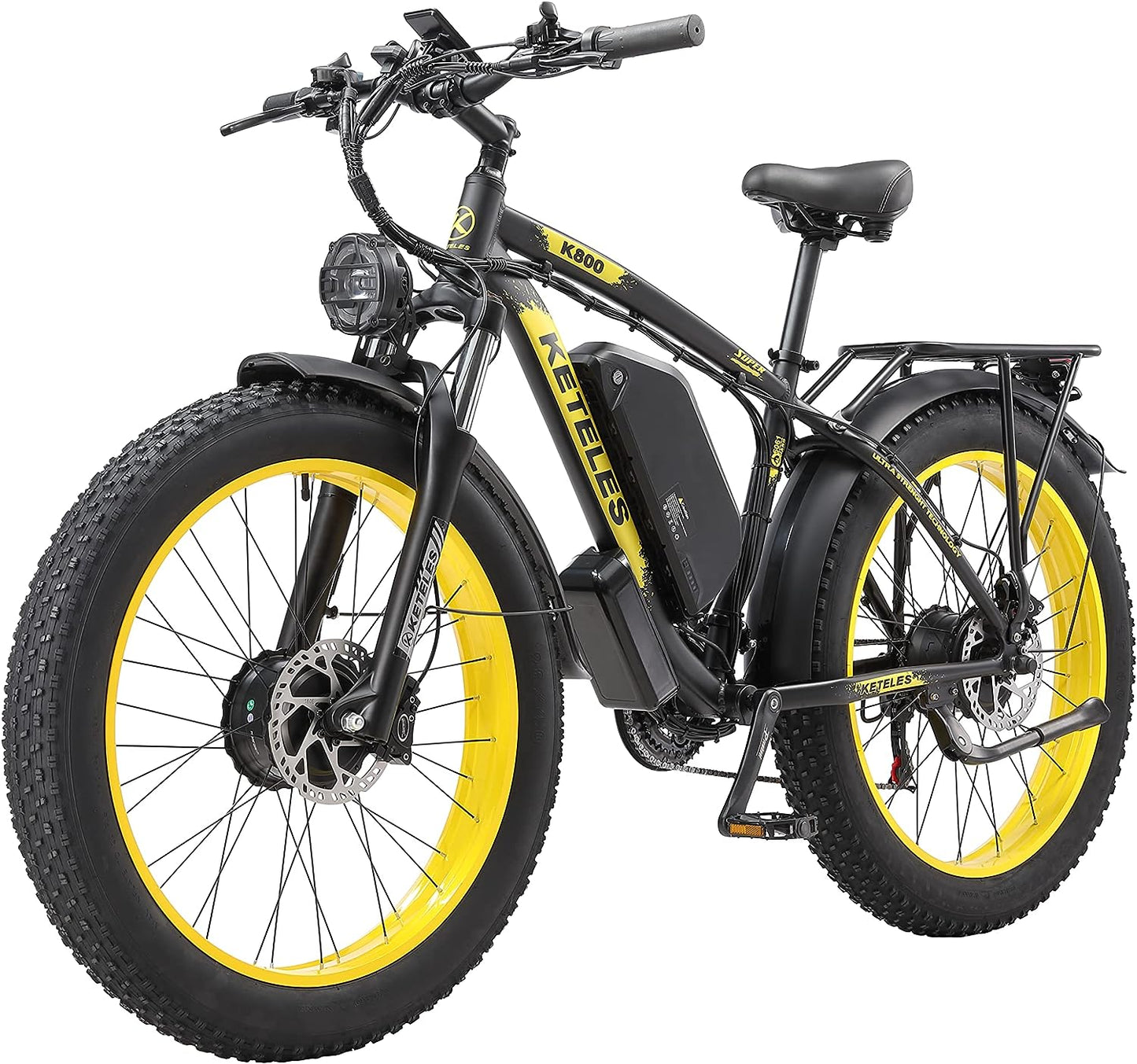 KETELES K800 26'' Fat Tire AWD Electric Bike 2000W Cruise Ebikes